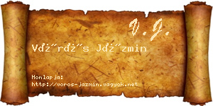 Vörös Jázmin névjegykártya